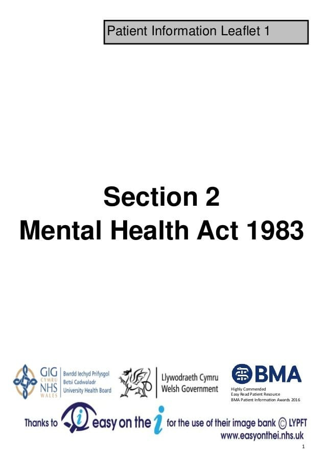 Section 2 under the mental health act Leaflet