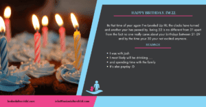 happy birthday im 22. header image
